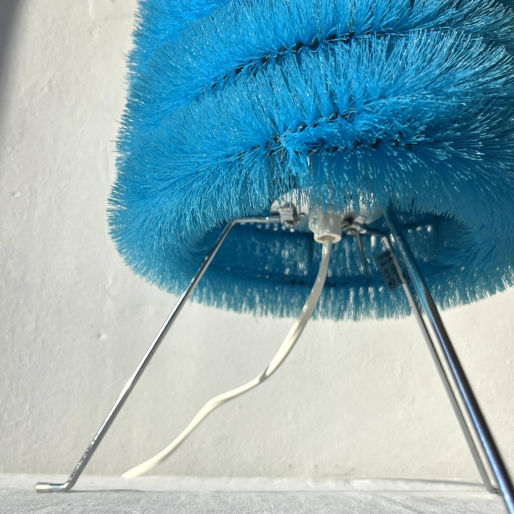 Table lamp, blue brush, rare vintage IKEA, model LYSBOJ, avant-garde design