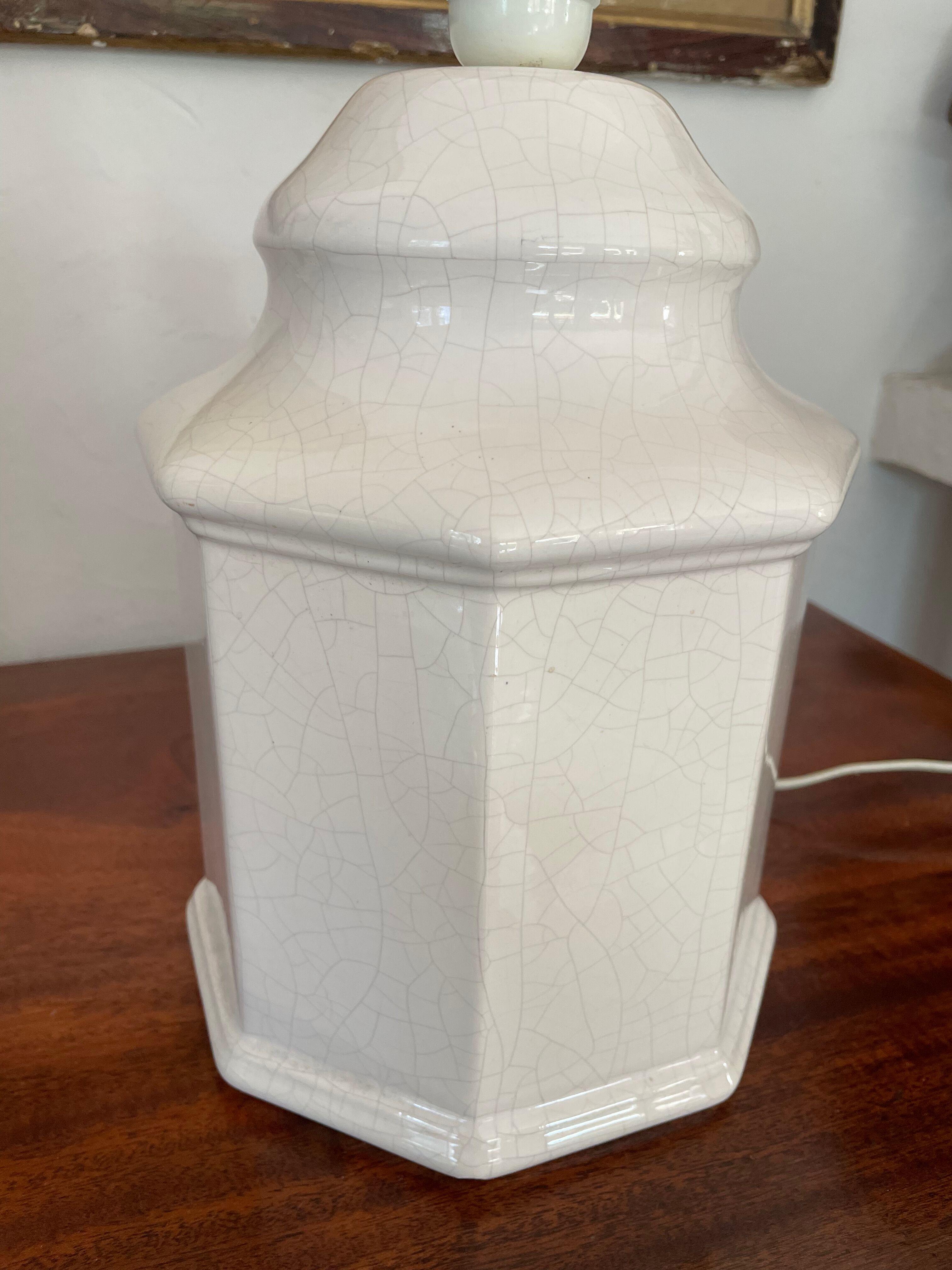 Vintage cracked ceramic lamp