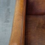 Ensemble complet de canapés et 2 fauteuils Art Déco en cuir de mouton