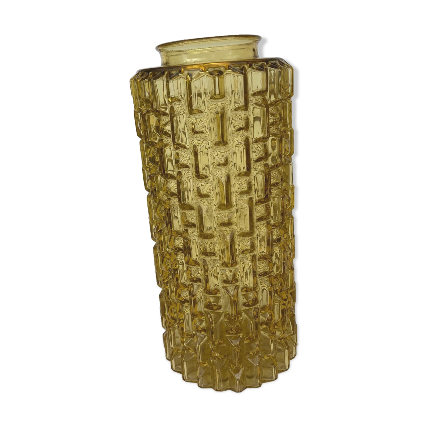 Yellow glass vase