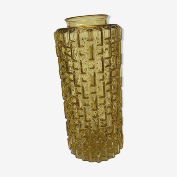 Vase en verre jaune