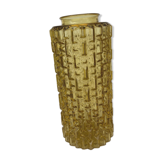 Yellow glass vase