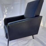 Rockabilly armchair in black skai from the 60s