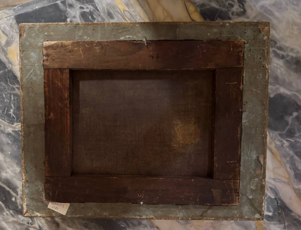 Pair of paintings, animated family scenes, oils on canvas, early 19th century