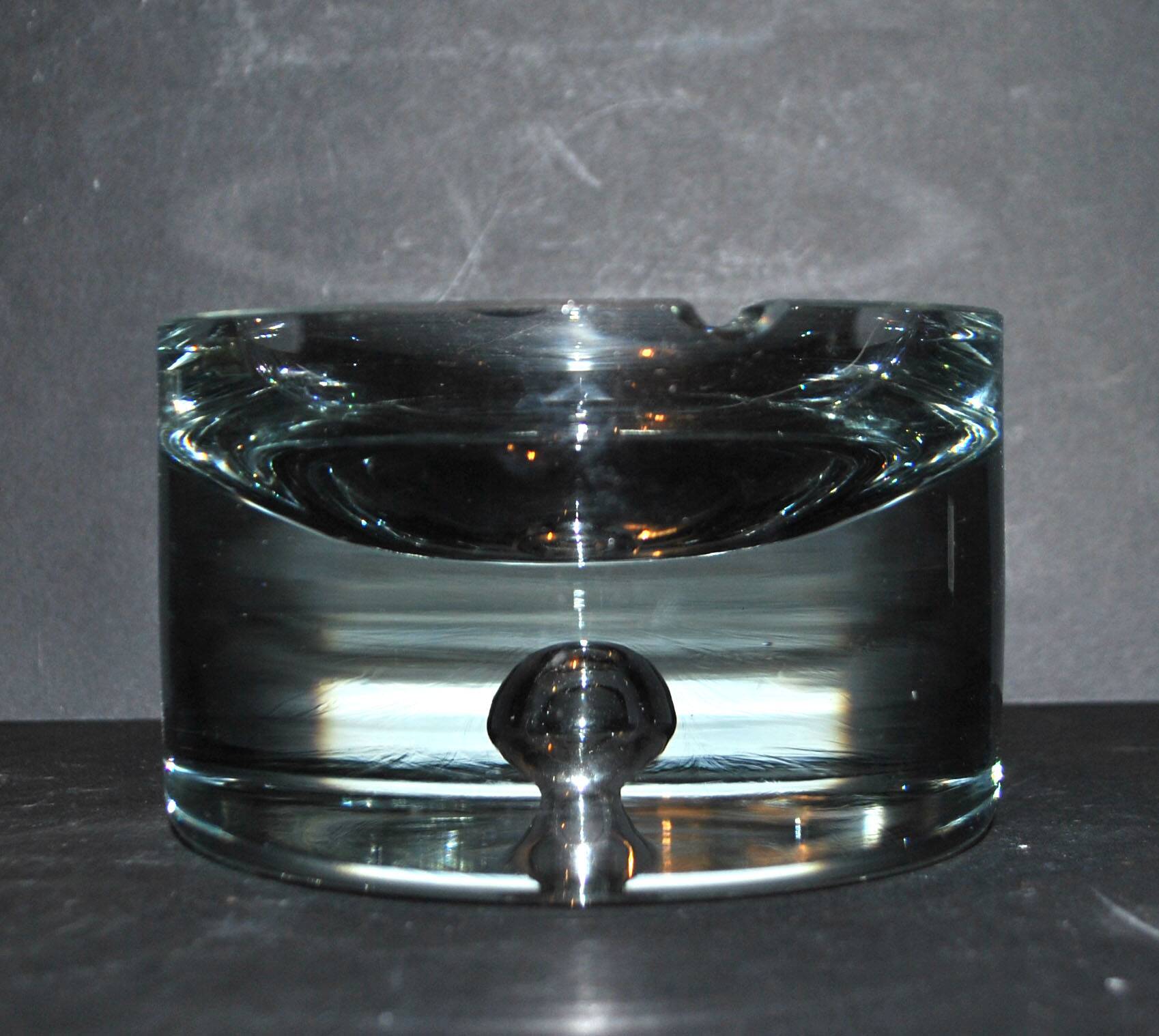 Design ashtray in blown glass krosno poland art verrier poland