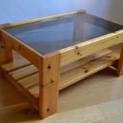 Table basse bois et verre