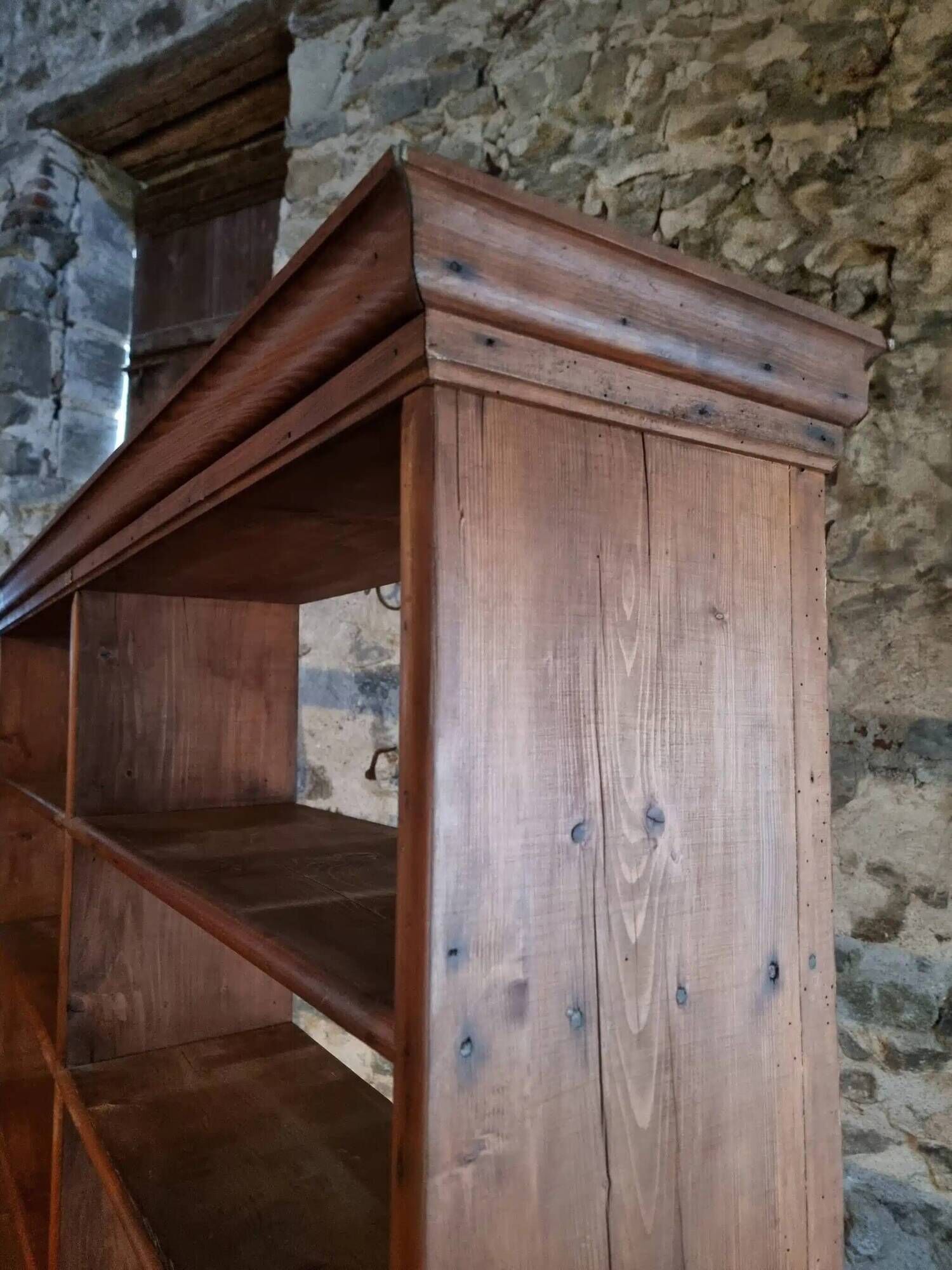 Large open shop shelf from an old French store by Chalmette, 1930s.