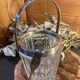 Crystal and silver-plated metal ice bucket + wine tableware tongs