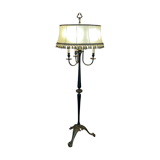 Vintage floor lamp in black and gold metal with lampshades