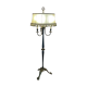Vintage floor lamp in black and gold metal with lampshades