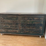 Wooden printing marble and cast iron top
