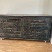 Wooden printing marble and cast iron top