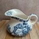 Small chubby antique jug in ironstone – blue floral decoration