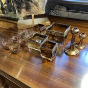 Scandinavian glassware set by Pentti Sarpaneva Turun Hopea Finland for Oy Kumela circa 1972