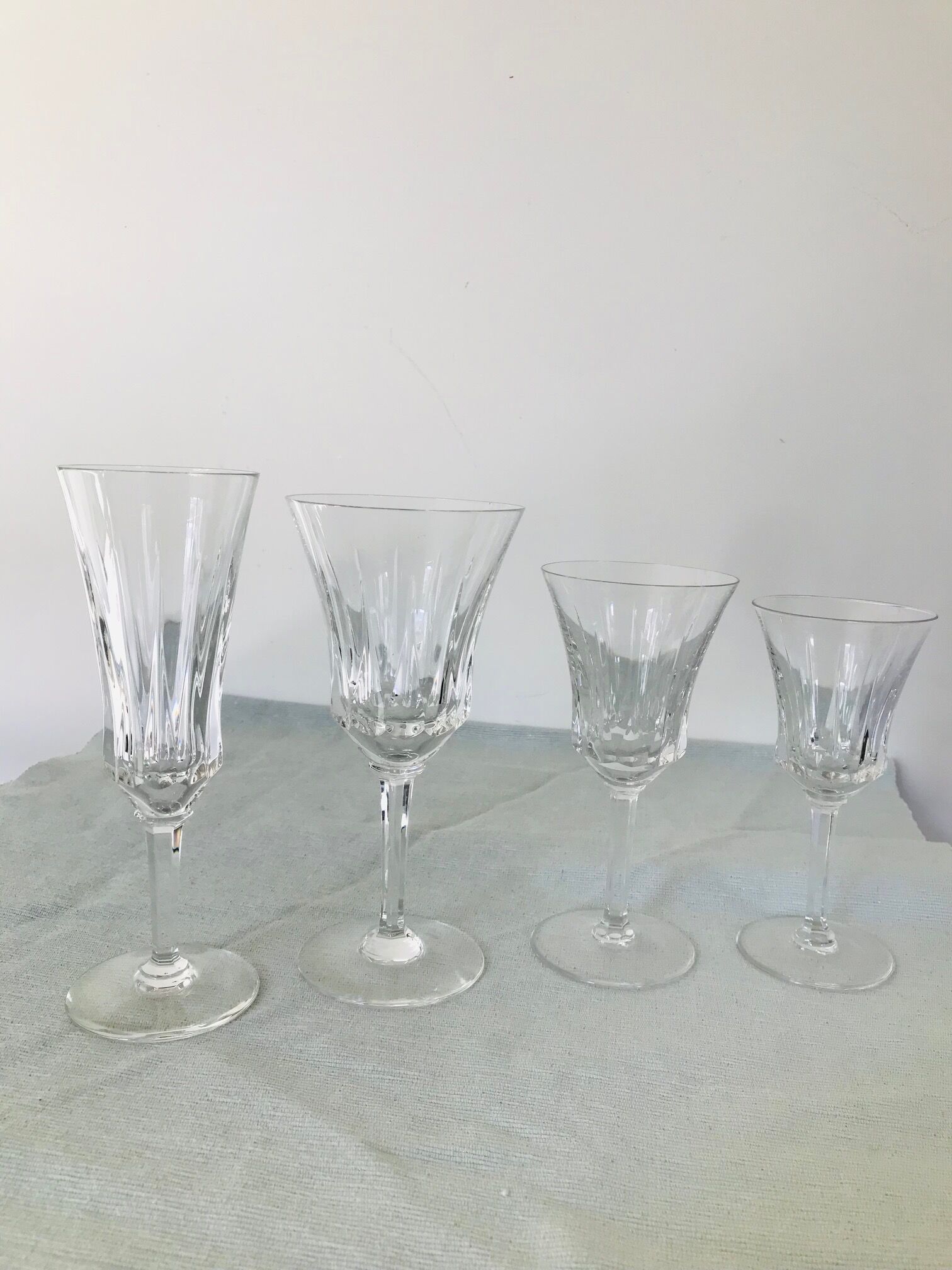 Service of 49 Val St Lambert glasses in cut crystal