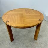 Old extendable table in solid elm from the 70s/80s, Maison Regain Vintage design