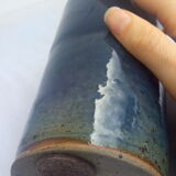 Ocean blue enamelled sandstone bottle