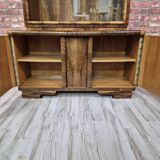 Streamlined Art Deco Walnut Display Cabinet / Sideboard – 1930s / 1940s