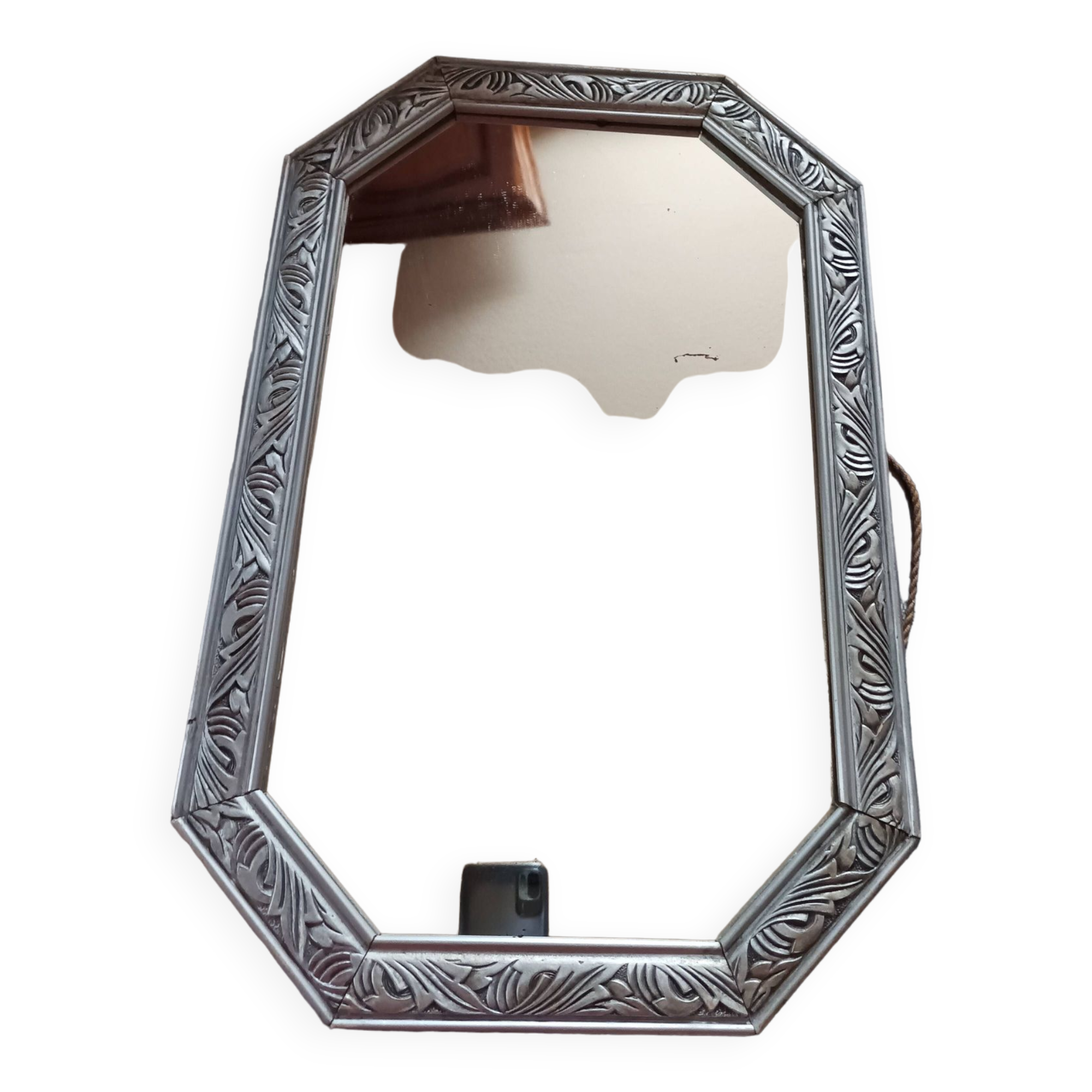 Old vintage silver mirror