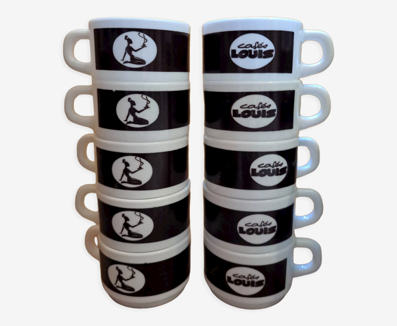 Tasses et sous tasses "Cafés Louis"