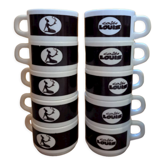 Tasses et sous tasses "Cafés Louis"