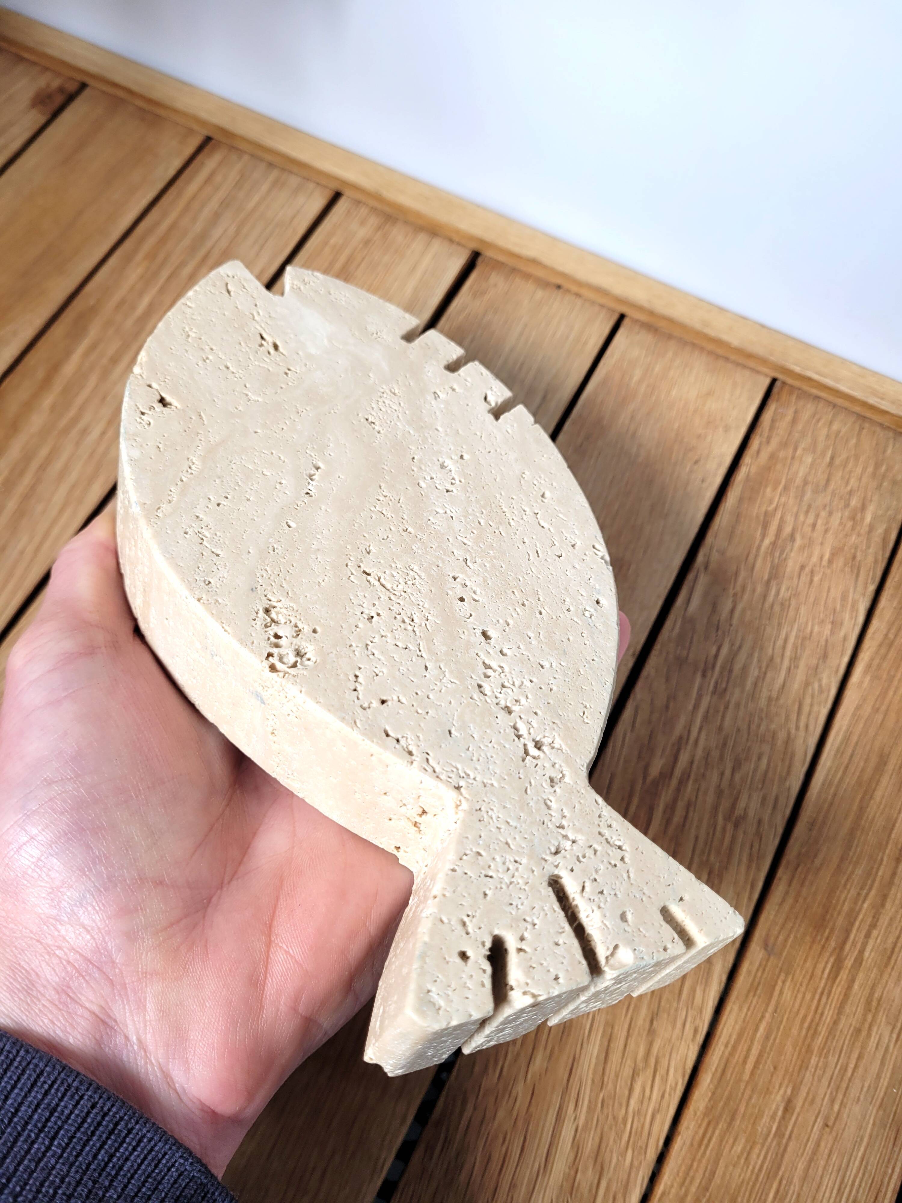 Empty ashtray travertine marble pocket 1970