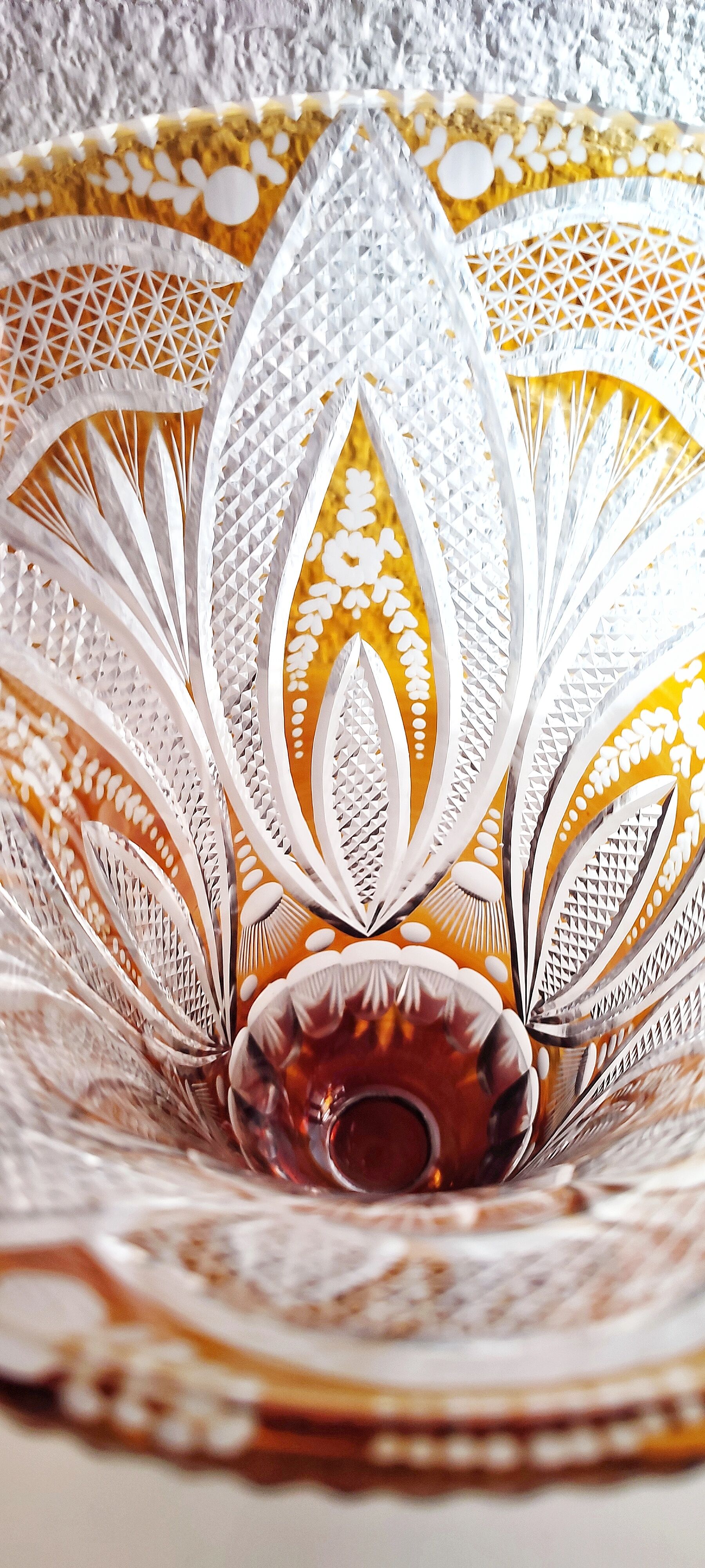 Bohemian glass vase. Czech Republic 1980s.