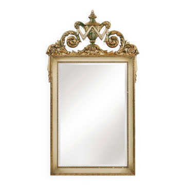 20th Century Napoleon III style mirror in wood with facet cut mirror, Franc