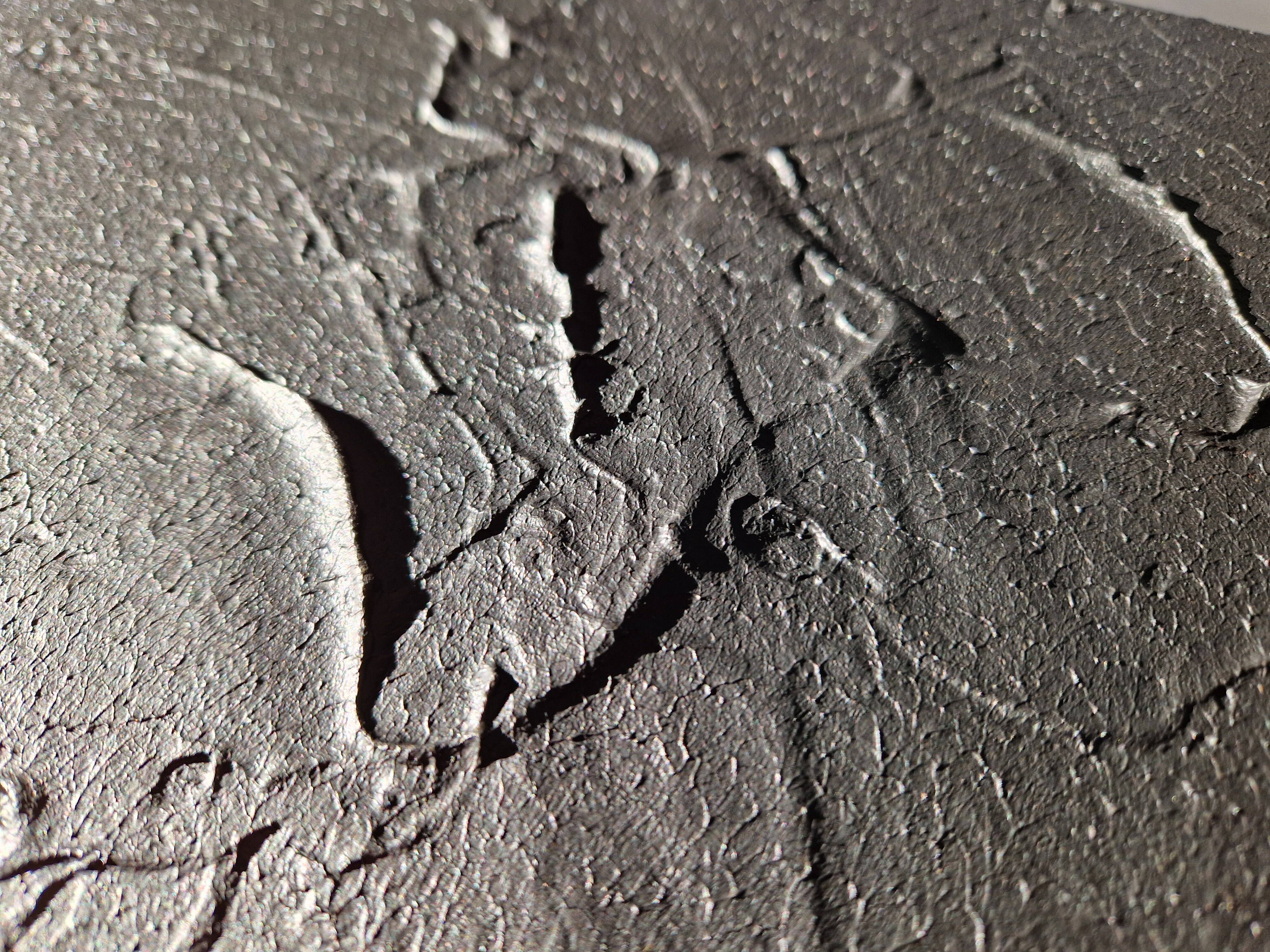 Minimalist monochrome abstract painting black