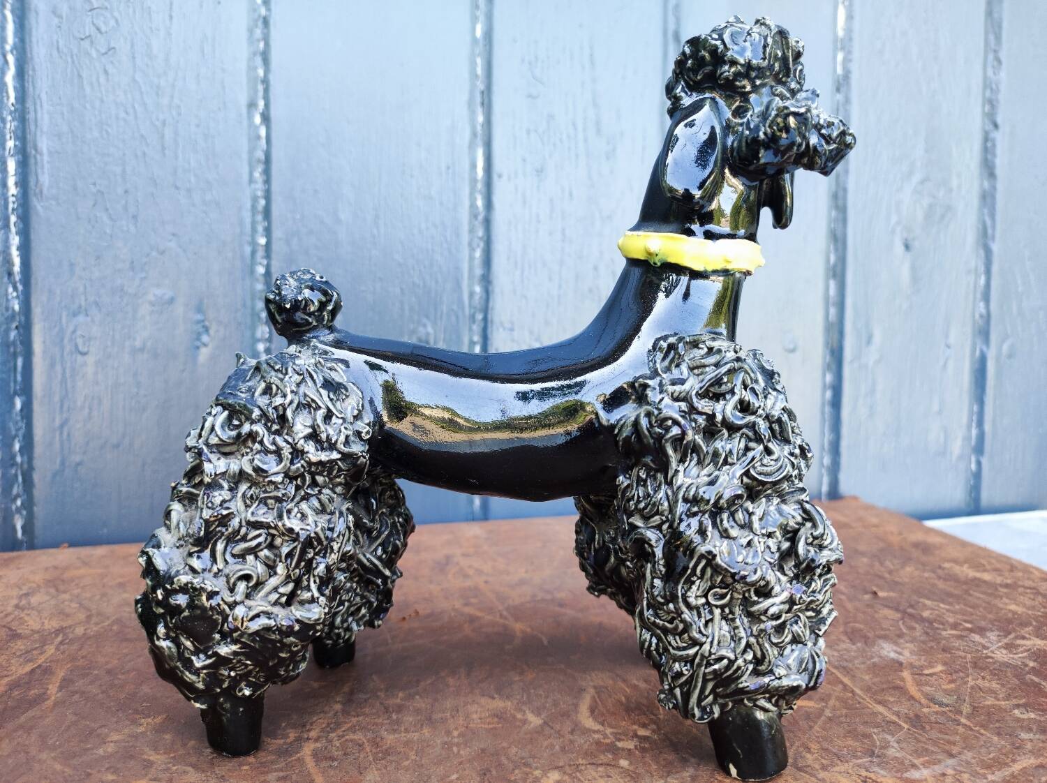 Groomed Poodle in Iridescent Ceramic, 1950