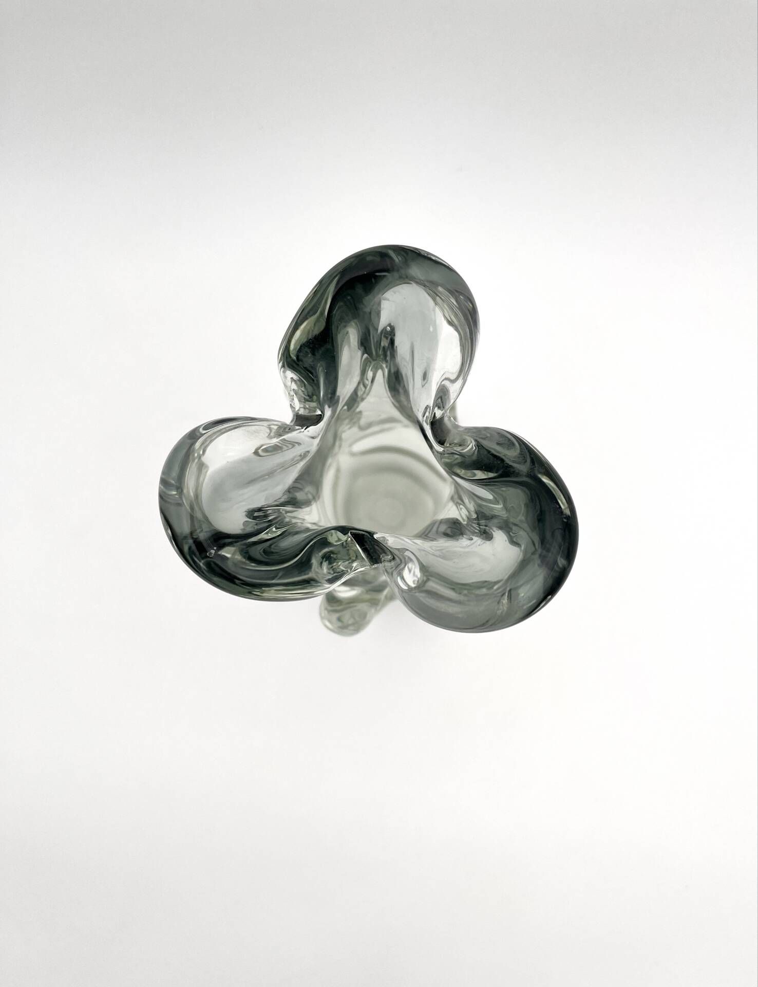 Large Murano Vase Smoked Glass Sculptural 31.5cm 3.1kg