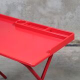 Vintage 80s red fiberglass desk