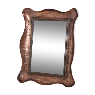 Free-form mirror in copper and solid brass