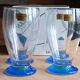 Set of 4 vintage blue and green Vulcano glasses in box – Luminarc France