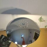 Mushroom lamp, chrome metal saucer, Aluminor, France, 1970