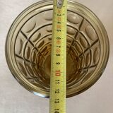 Vase art deco jaune ambre verre