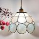 Vintage lampshade suspension in mother-of-pearl and brass
