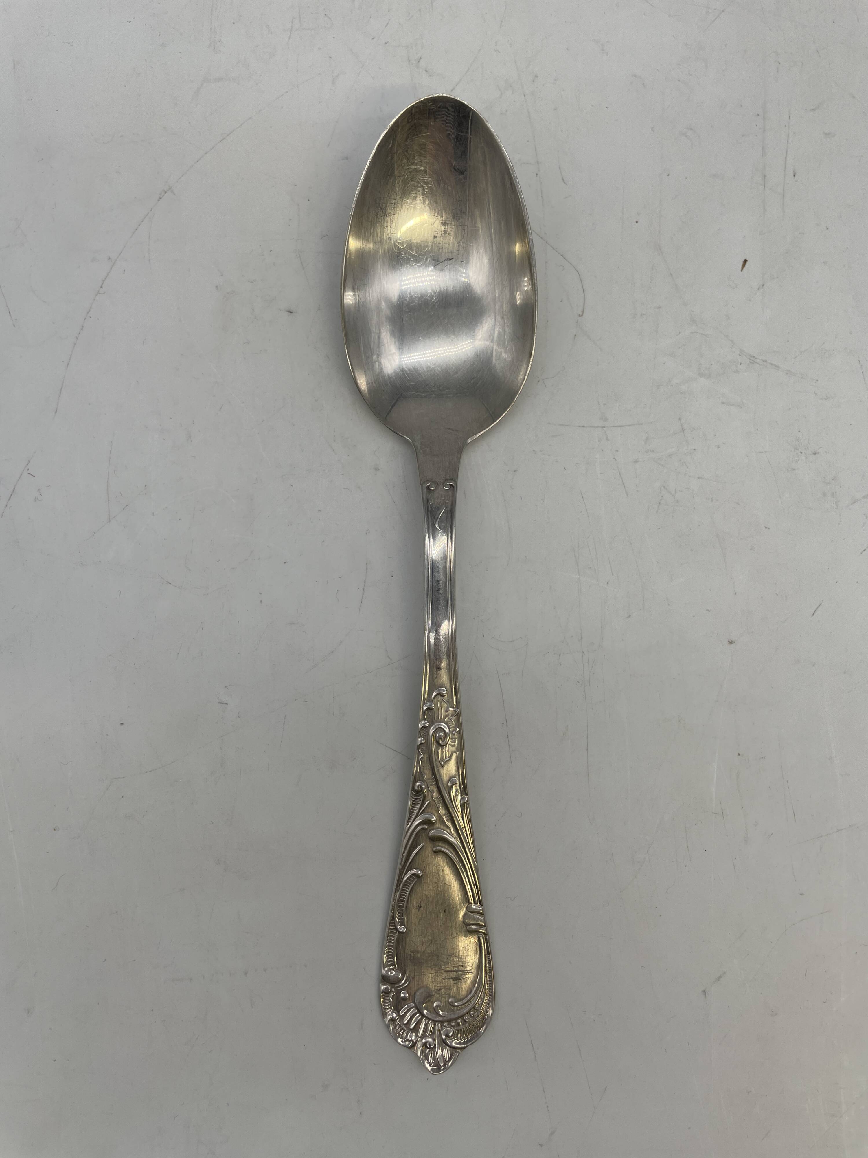 Lot of 10 soup spoons and 10 lunch forks, 800 silver.