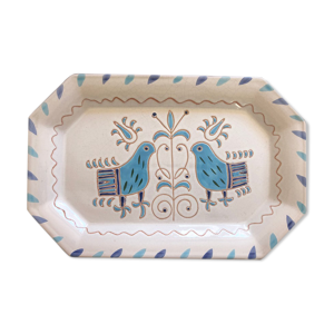 plat en céramique oiseaux