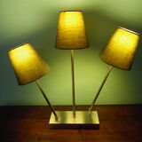 "Trio" table lamp, chromed metal, lampshades with tilting supports