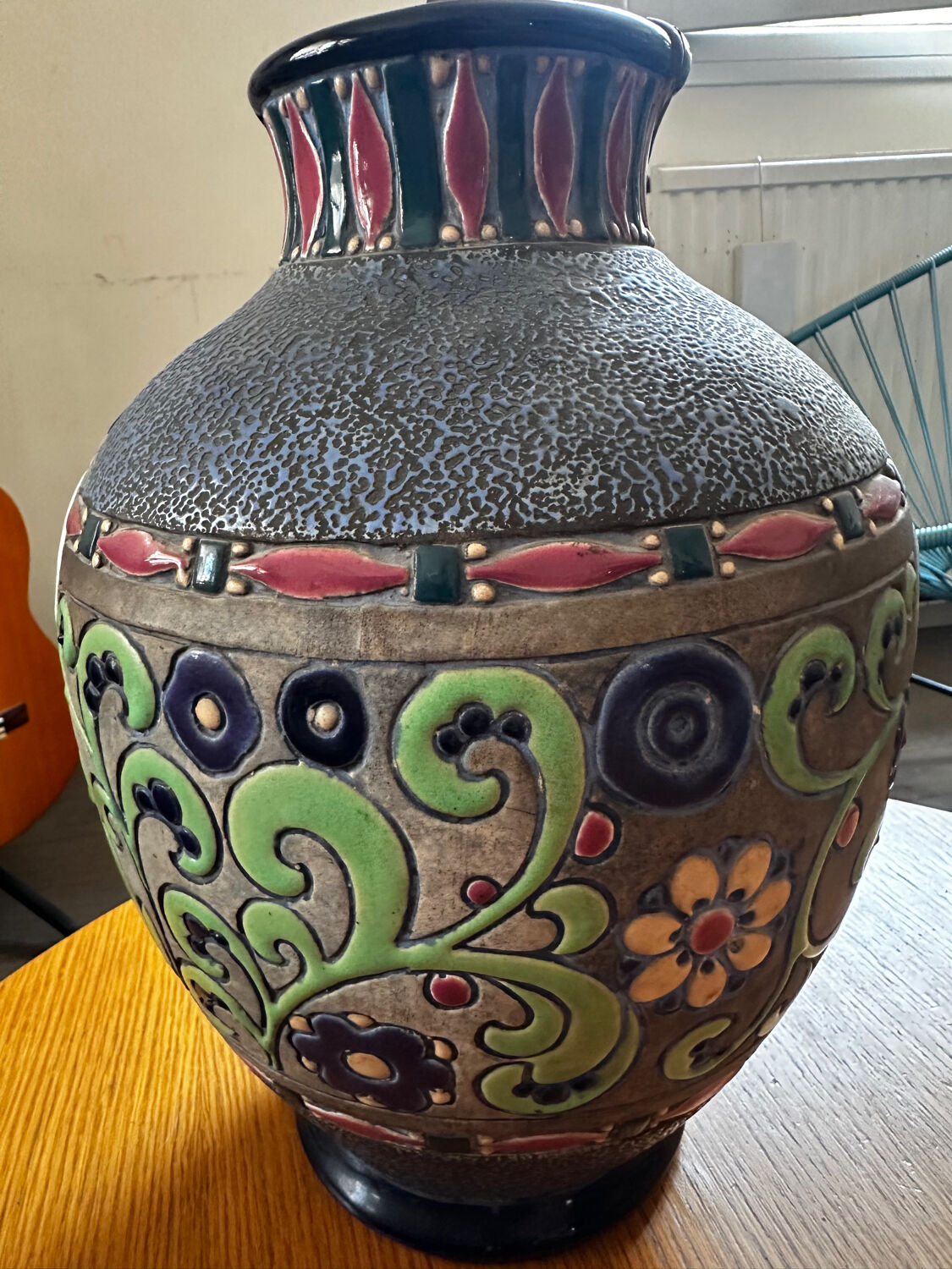 Amphora lamp vase Czechoslovakia Art Deco H 30 cm