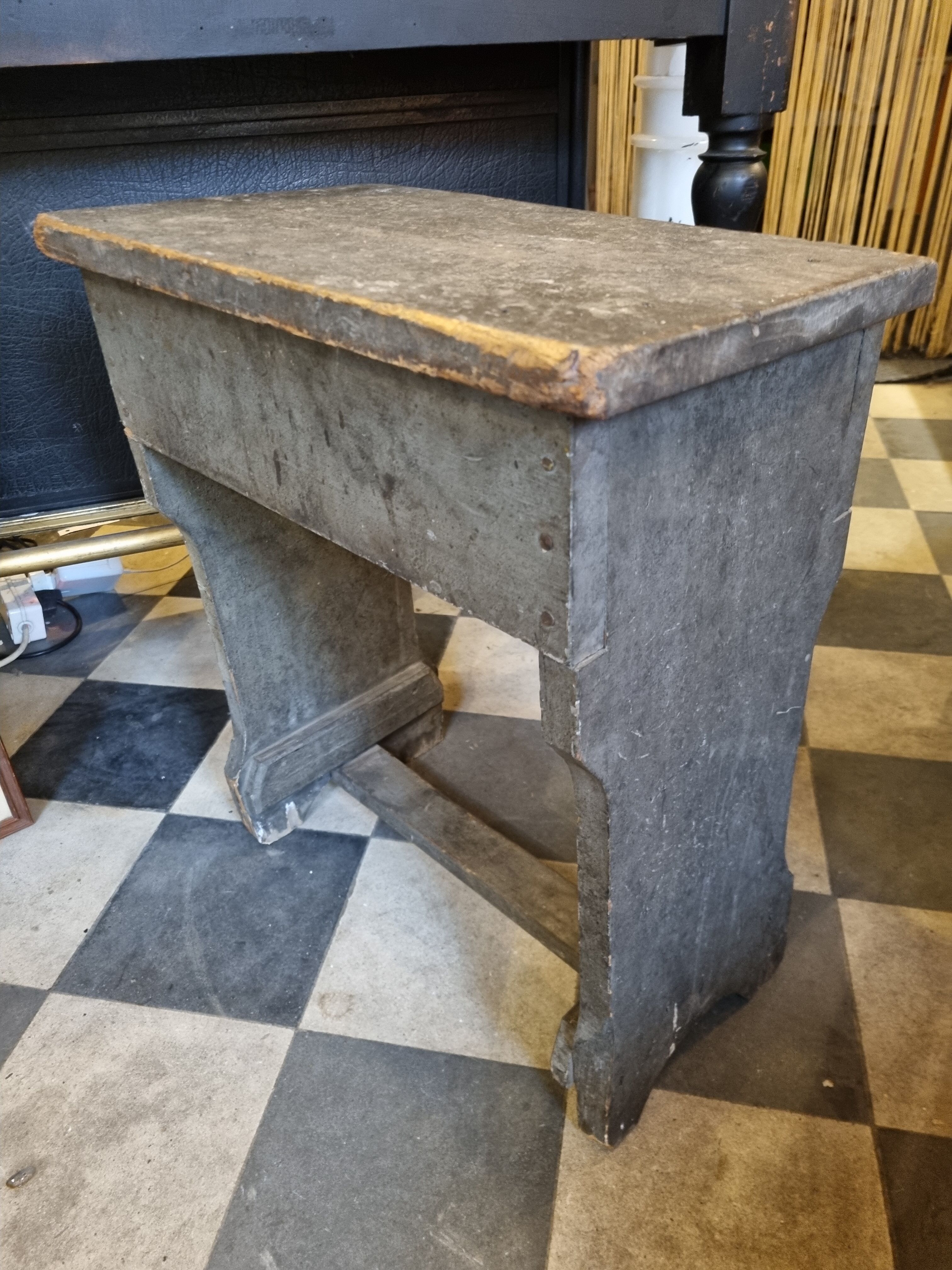 Rustic wooden bedside table