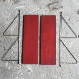 Set of 3 wall shelves thong with metal studs in pins - design 1950