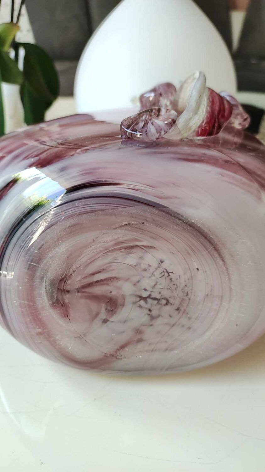 Stylish and refined vase, in marbled blown Art glass, Murano style