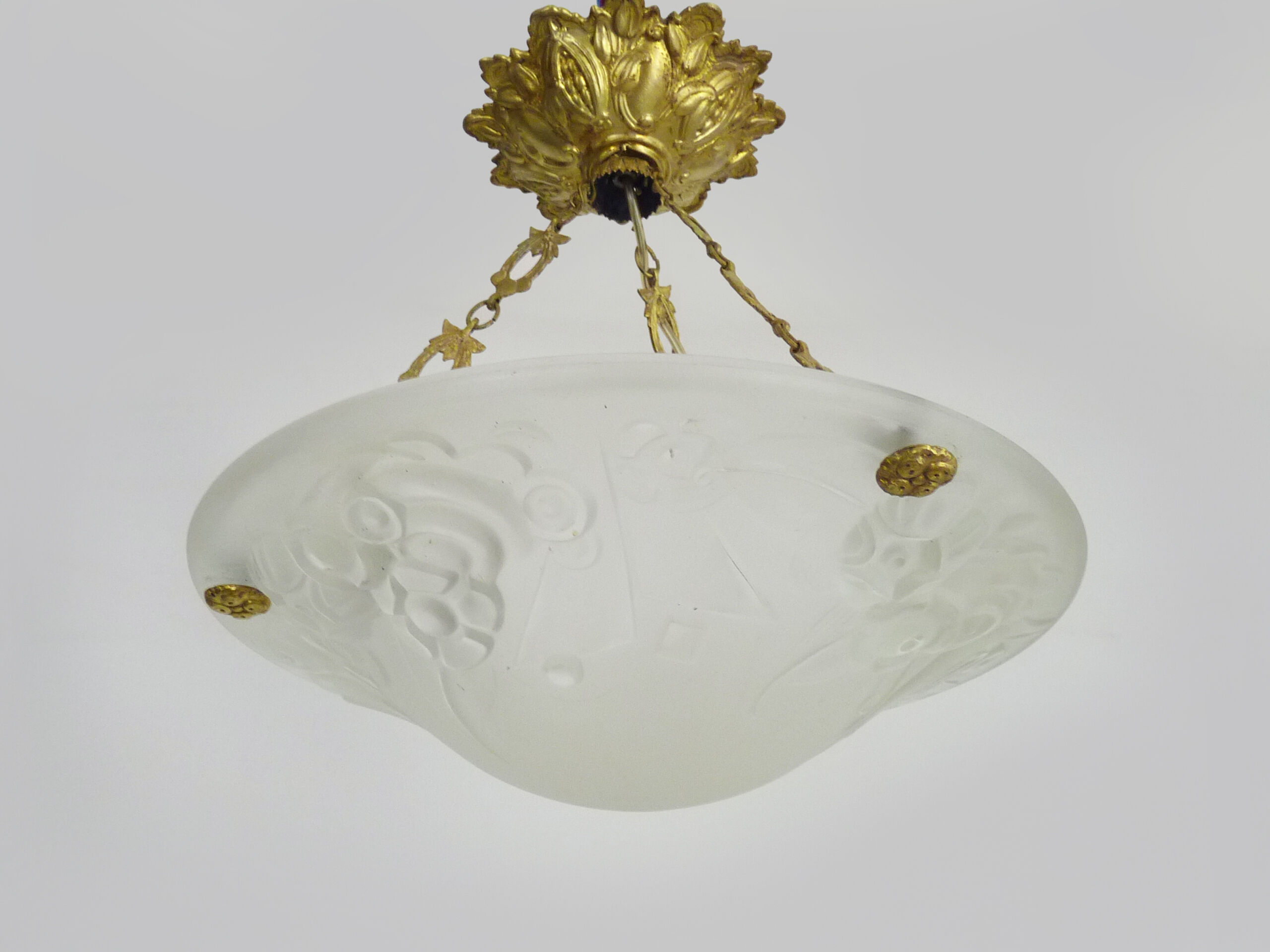 Art Deco washbasin suspension Loti Nancy, Delatte, glass paste, floral decoration