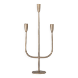 Brass-plated iron three-branched candle holder