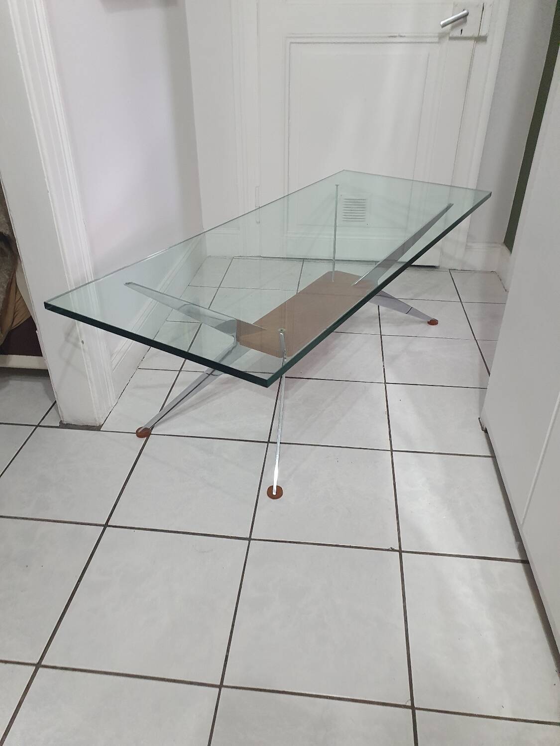 Coffee table with compass legs from the 60s