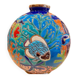Longwy Enamels Ball Vase