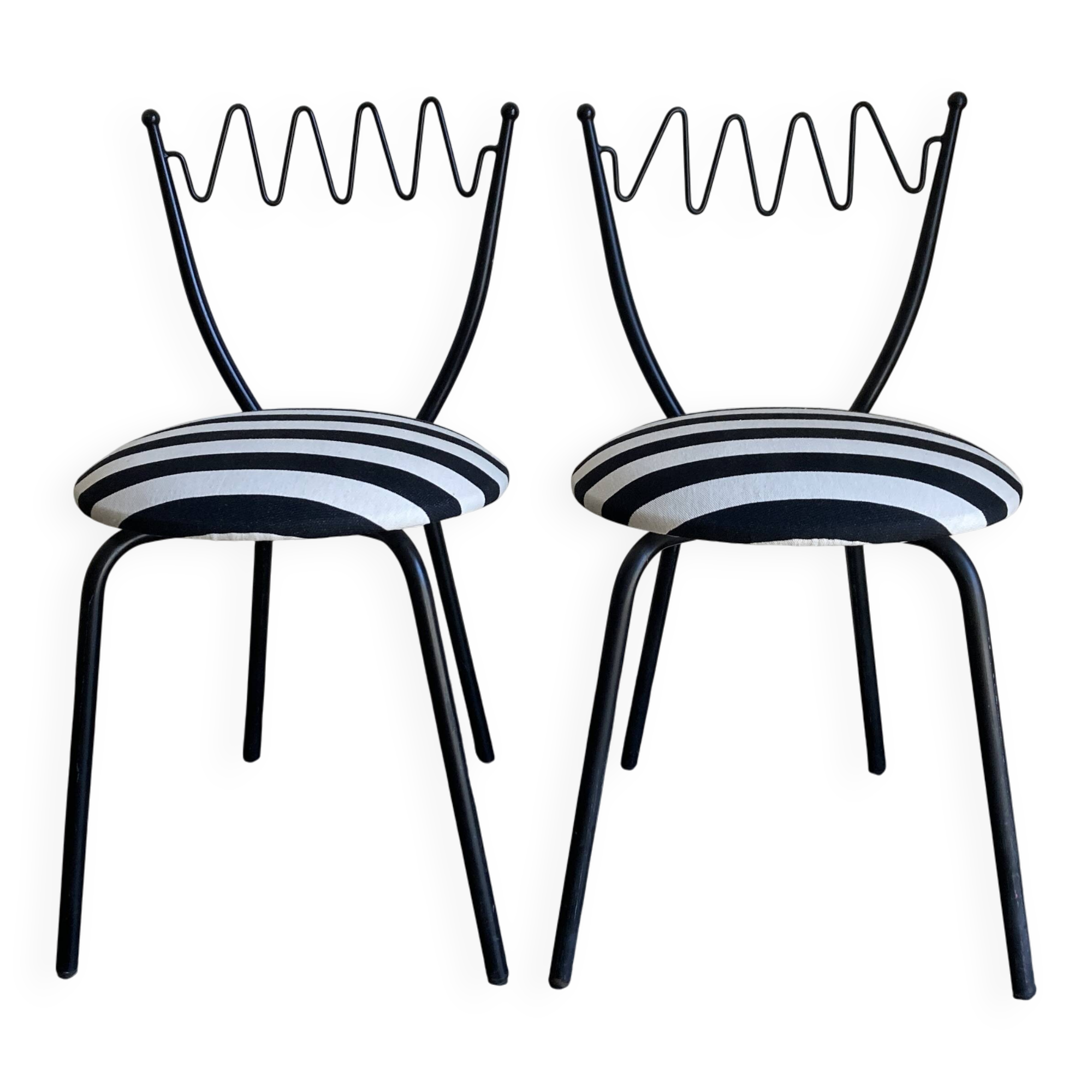 Pair of Barbarian chairs, Italian work, 1980 by Garouste & Bonetti.