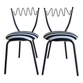 Pair of Barbarian chairs, Italian work, 1980 by Garouste & Bonetti.